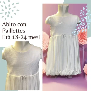 Abito elegante panna con paillettes