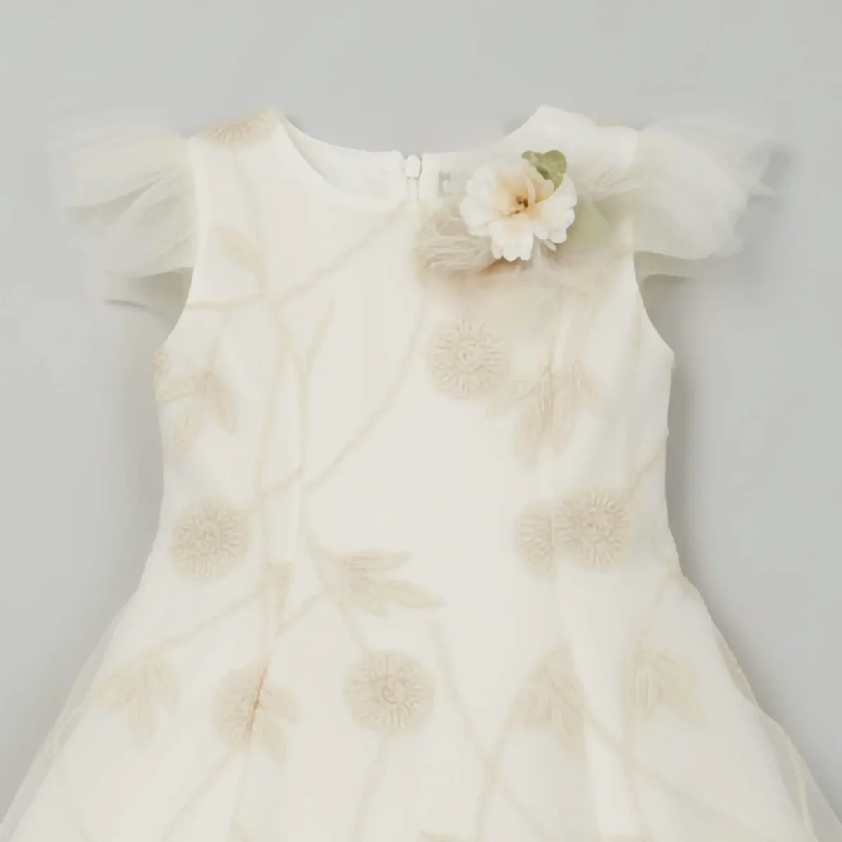 Vestito Cerimonia Bambina in Seta Ricamata - immagine 5