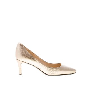 L’ARIANNA donna decolleté in pelle martellata ORO. Tacco 6 cm