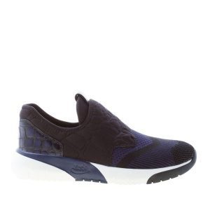 ASH donna slip on sneaker in tessuto NERO e BLU indigo