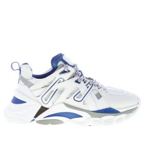 ASH donna sneaker Flash in nappa tessuto tecnico e nabuk BIANCO più blu