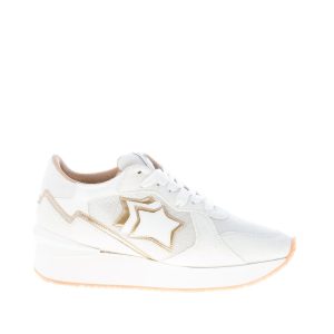 ATLANTIC STARS donna sneaker Andromeda in camoscio e tessuto BIANCO più oro