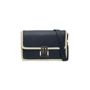Tommy Hilfiger – Borsetta tracolla pelle blu beige Crossover AWQAW16202