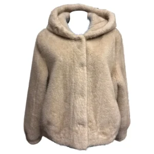 Riva Tricot – Pelliccia ecologica corta color panna – XL