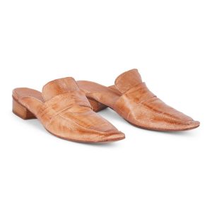 Slipper in pelle color sabbia