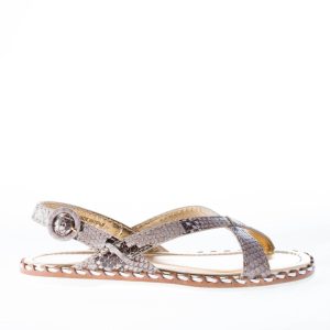 CAR SHOE donna sandalo basso in pelle stampa pitone ROCCIA