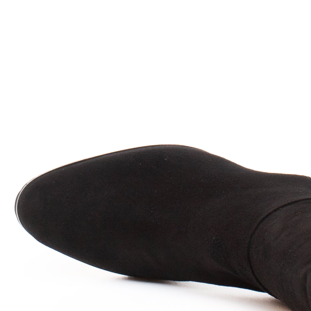 Stivale Nero Tacco Alto Scamosciato Elegante - immagine 5