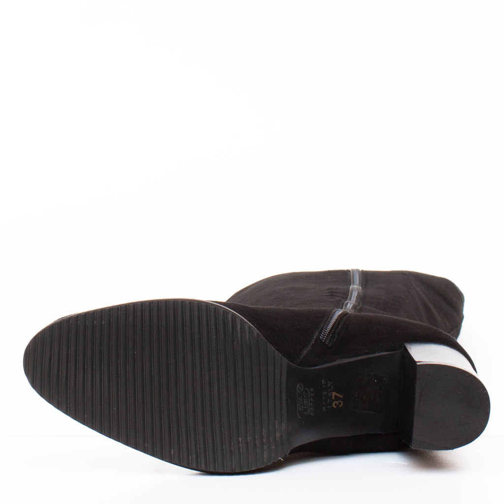 Stivale Nero Tacco Alto Scamosciato Elegante - immagine 6