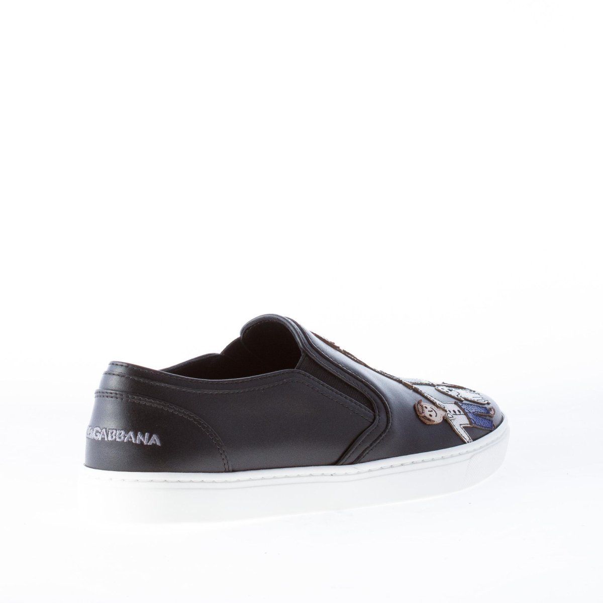 DOLCE & GABBANA donna slip on Family Patch in pelle NERO - immagine 4