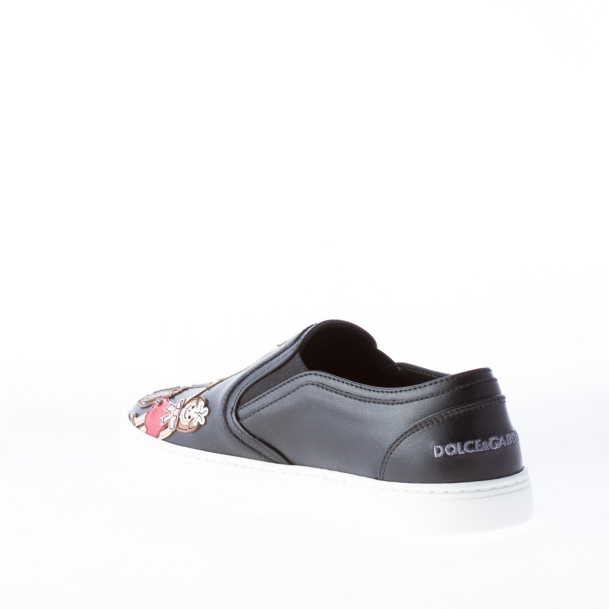 DOLCE & GABBANA donna slip on Family Patch in pelle NERO - immagine 5