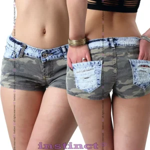 Pantaloncini jeans donna shorts strappi mini shorts hot pant sexy nuovi IS5059