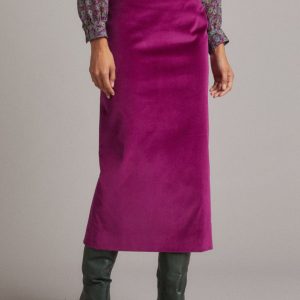 Gonna Audrey in velluto ciclamino