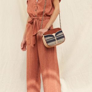 Tuta in lino color ruggine