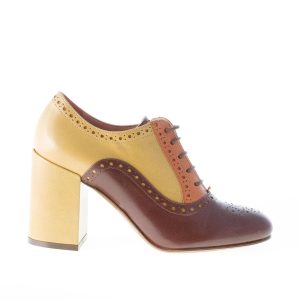 L’AUTRE CHOSE donna scarpa francesina in pelle MULTICOLORE con dettagli brogue