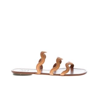 L’AUTRE CHOSE donna sandalo ciabatta in camoscio SIGARO con fasce. Tacco 1 cm