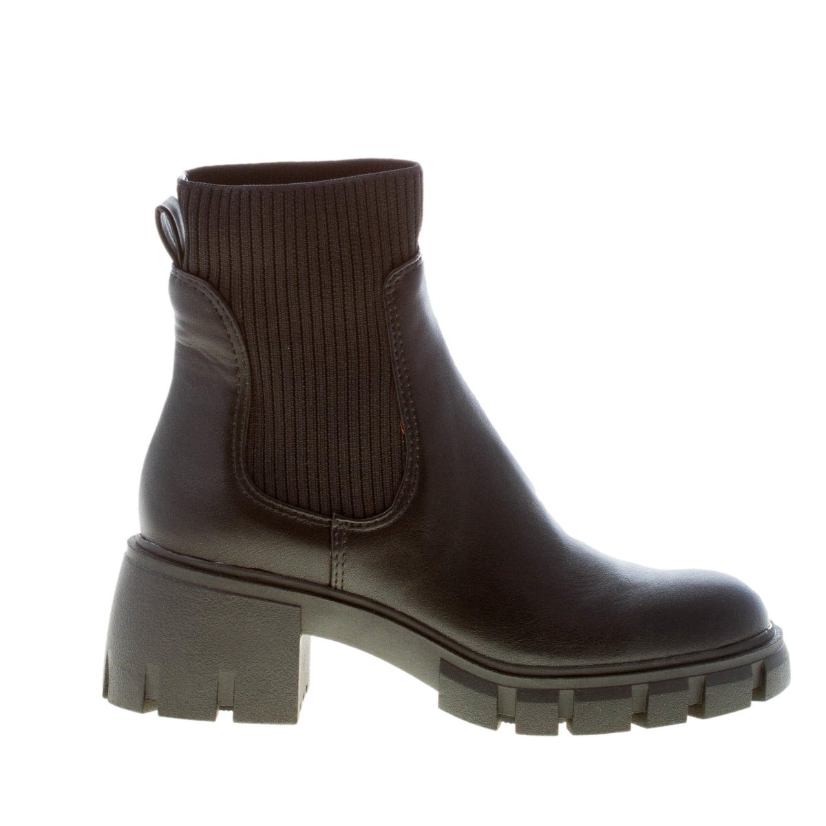 STEVE MADDEN donna stivaletto Hutch in similpelle NERO con maglia. Tacco 6 cm - immagine 2