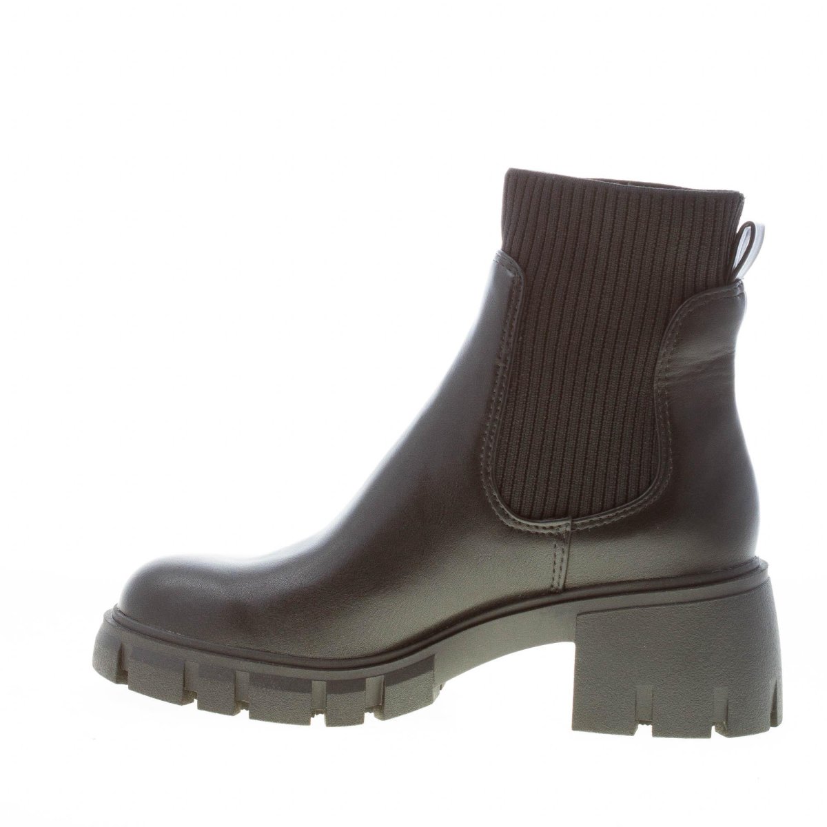 STEVE MADDEN donna stivaletto Hutch in similpelle NERO con maglia. Tacco 6 cm - immagine 6