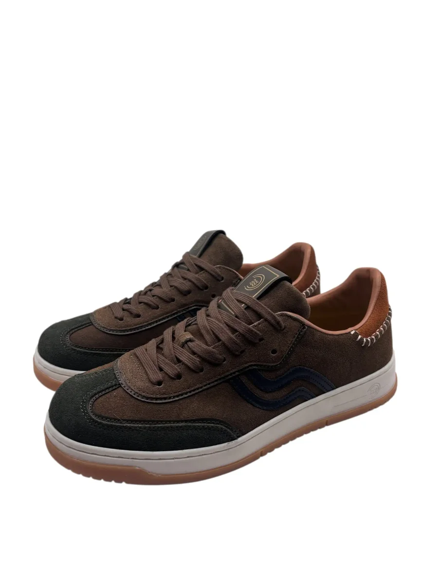 Primabase – Sneakers in pelle scamosciata verde militare - immagine 2