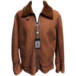 Pelle Moda – Montone scamosciato uomo color cuoio – XL