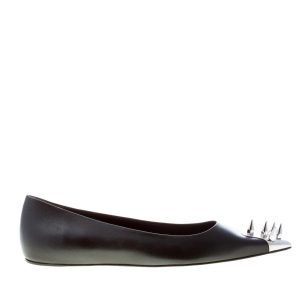 ALEXANDER MCQUEEN donna ballerina Punk in nappa NERO con borchie