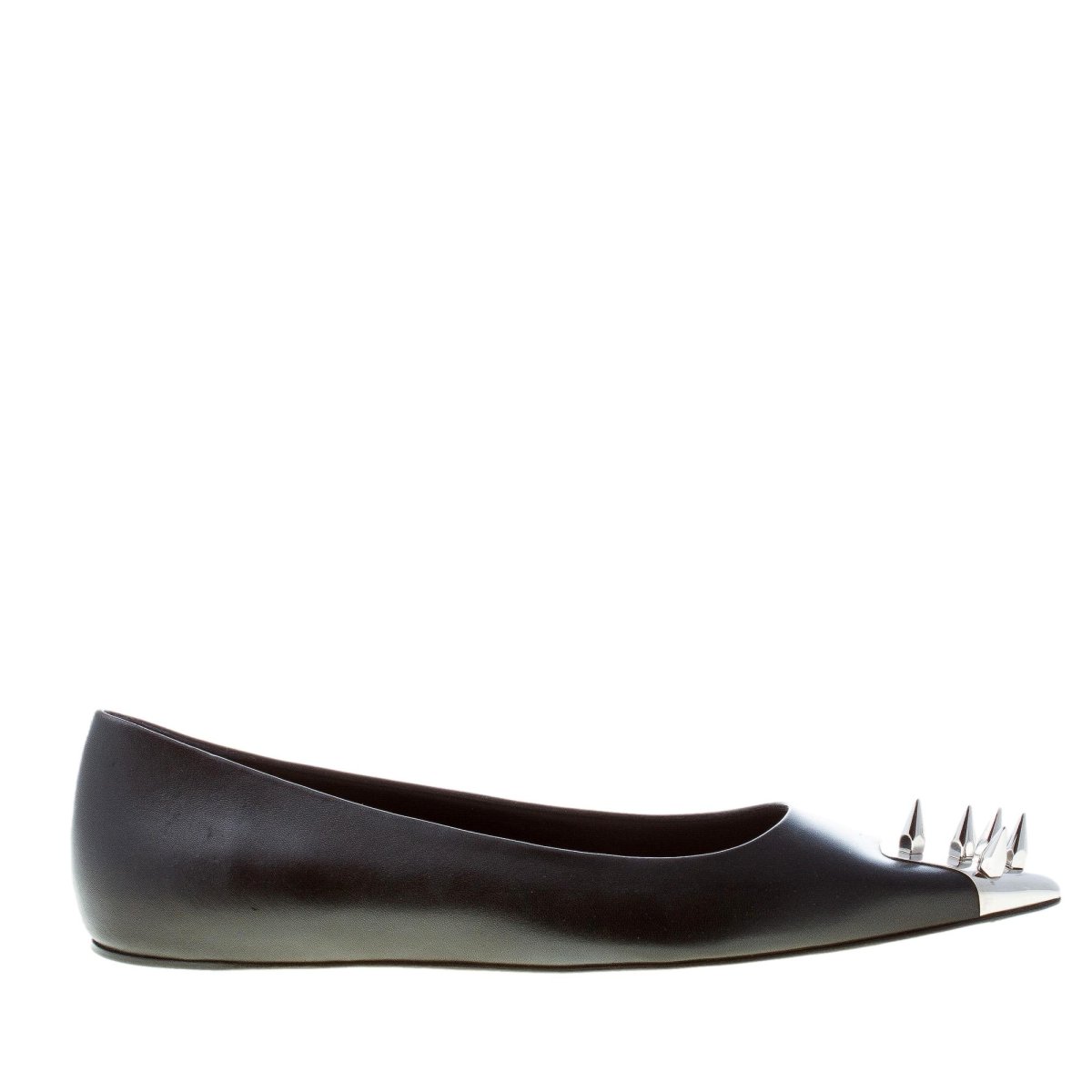 ALEXANDER MCQUEEN donna ballerina Punk in nappa NERO con borchie