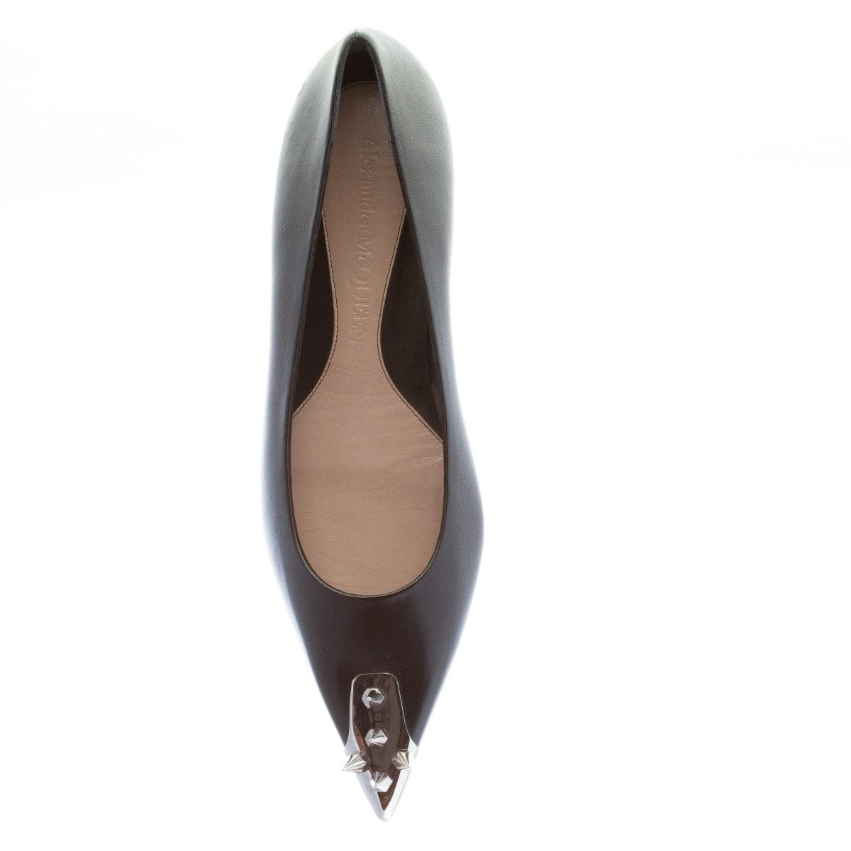 ALEXANDER MCQUEEN donna ballerina Punk in nappa NERO con borchie - immagine 8