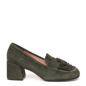 Mocassino verde con frangia