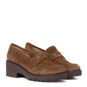 Mocassino in Camoscio Verde con Zeppa Alta