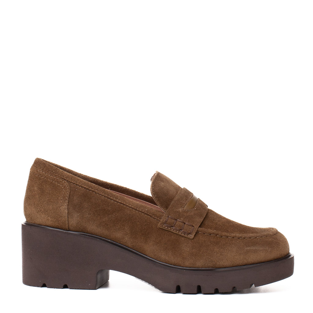 Mocassino in Camoscio Verde con Zeppa Alta - immagine 4