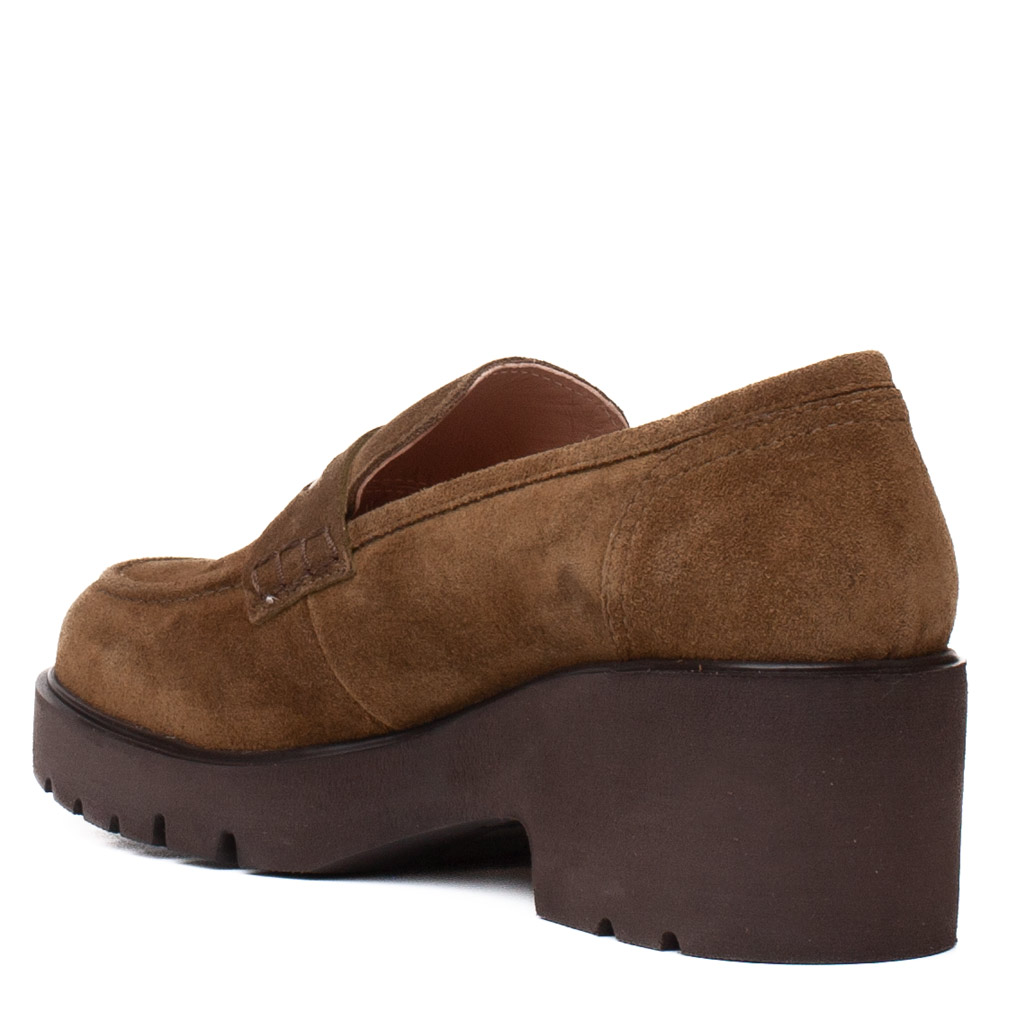 Mocassino in Camoscio Verde con Zeppa Alta - immagine 5