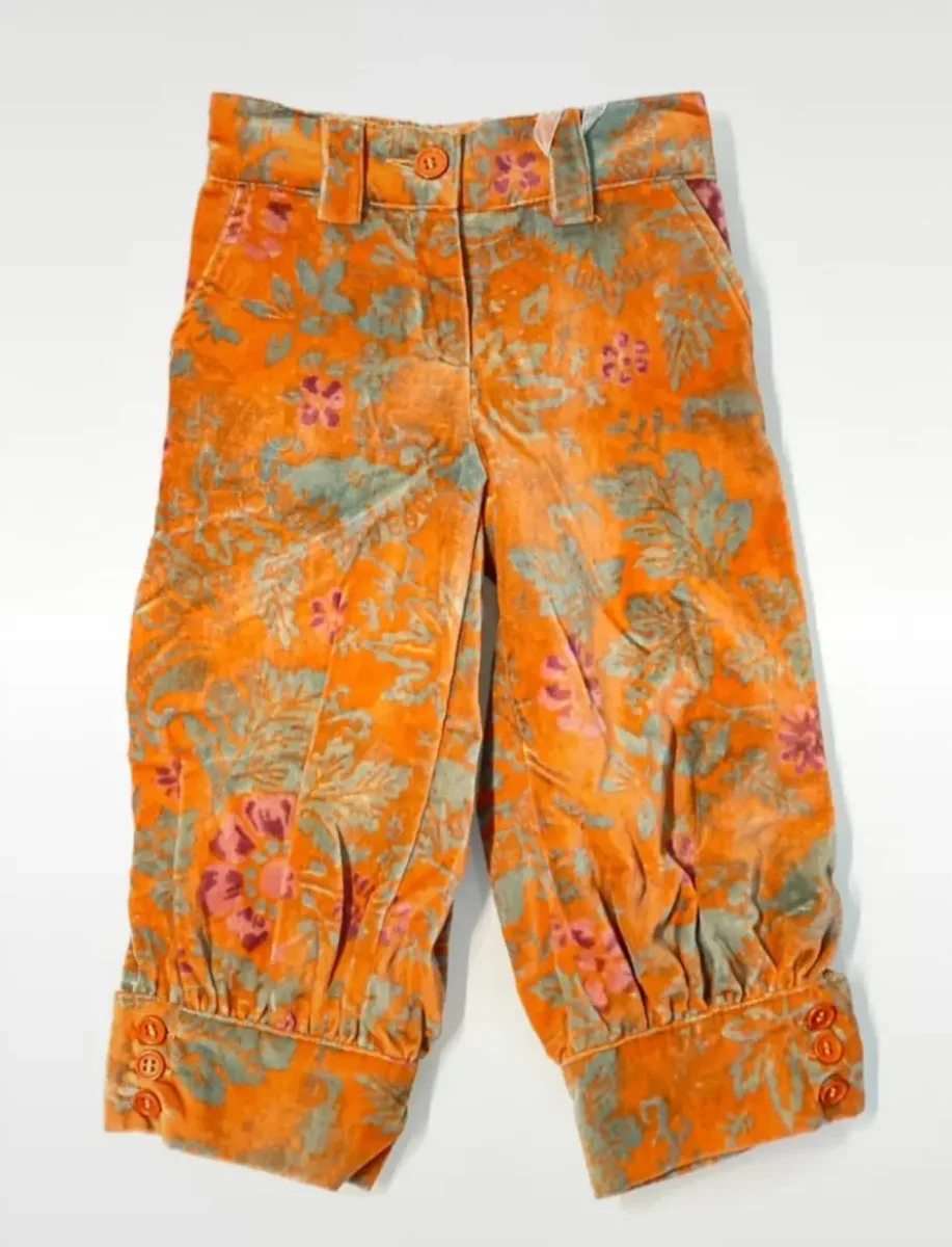 Pinocchietto per bambina in velluto