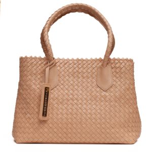 Borsa beige intrecciata