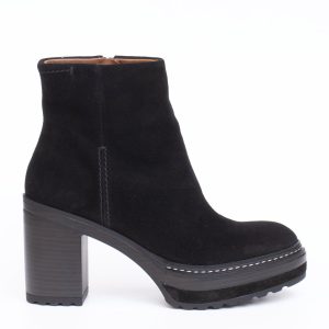 Stivaletto Camoscio Nero Tacco Comodo