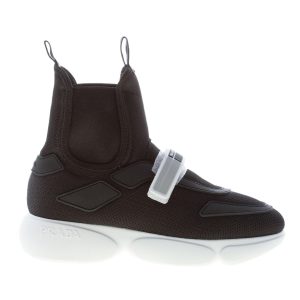 PRADA donna Cloudbust hi-top sneaker in tessuto tecnico NERO