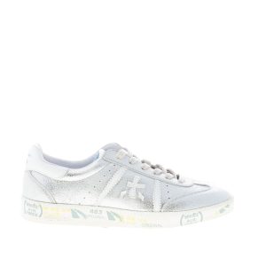 PREMIATA donna sneaker BONNIE 6272 in pelle laminata ARGENTO più bianco