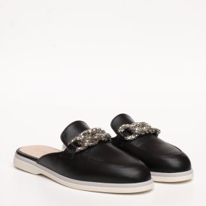 Sabot nero con strass