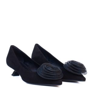 Décolleté Basse Nere Fiore Eleganti