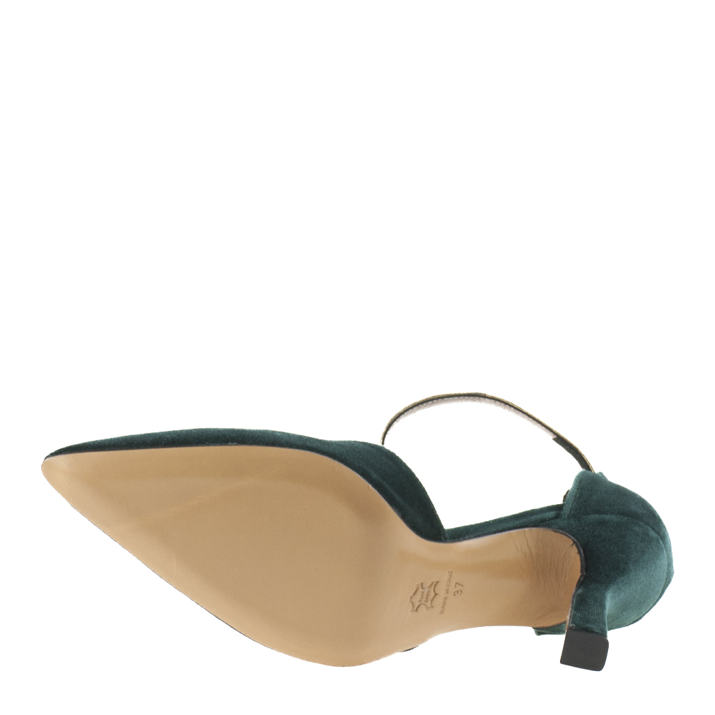 Scarpe in Velluto Verde Eleganti con Tacco Alto - immagine 6