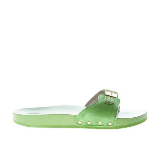SCHOLL donna zoccolo Pescura Natalie in camoscio VERDE con suola legno 2 cm