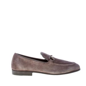 FABRIZIO SILENZI uomo mocassino artigianale in camoscio ANTRACITE con morsetto