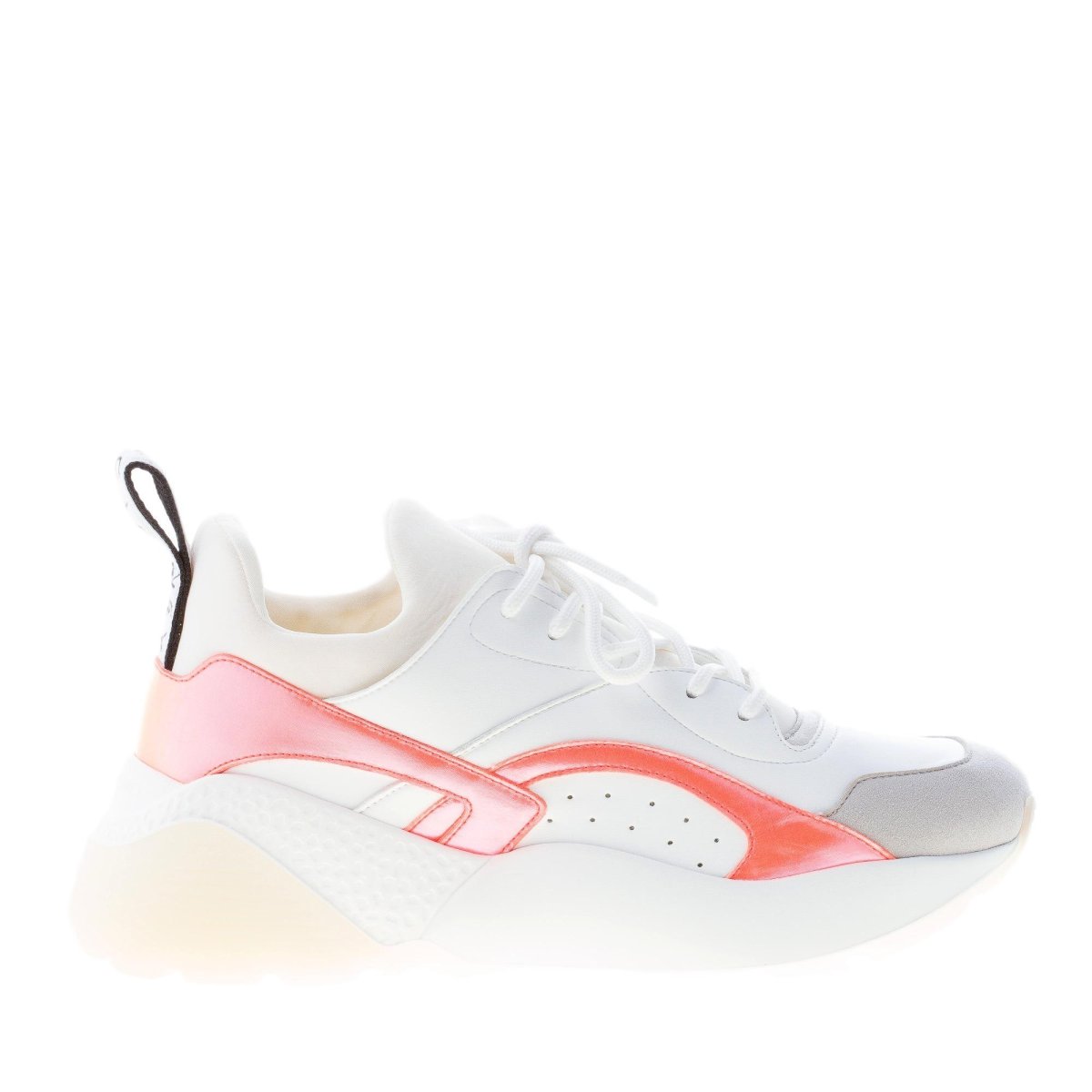 STELLA McCARTNEY donna sneaker Eclypse in alter nappa BIANCO ed arancione - immagine 2