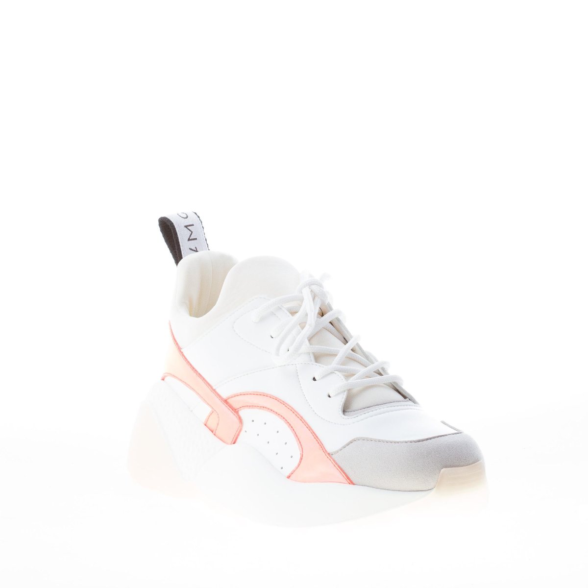 STELLA McCARTNEY donna sneaker Eclypse in alter nappa BIANCO ed arancione - immagine 3