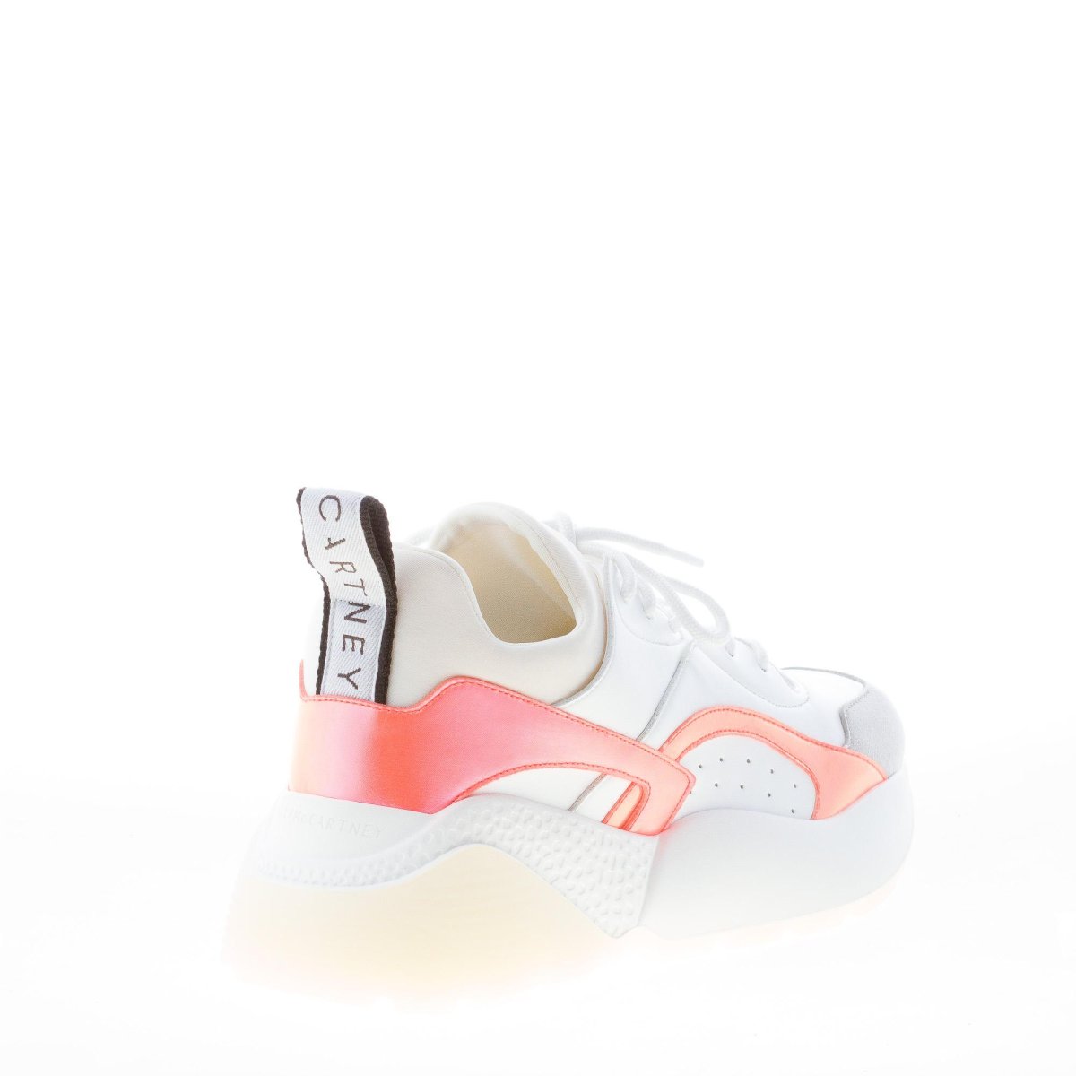 STELLA McCARTNEY donna sneaker Eclypse in alter nappa BIANCO ed arancione - immagine 4