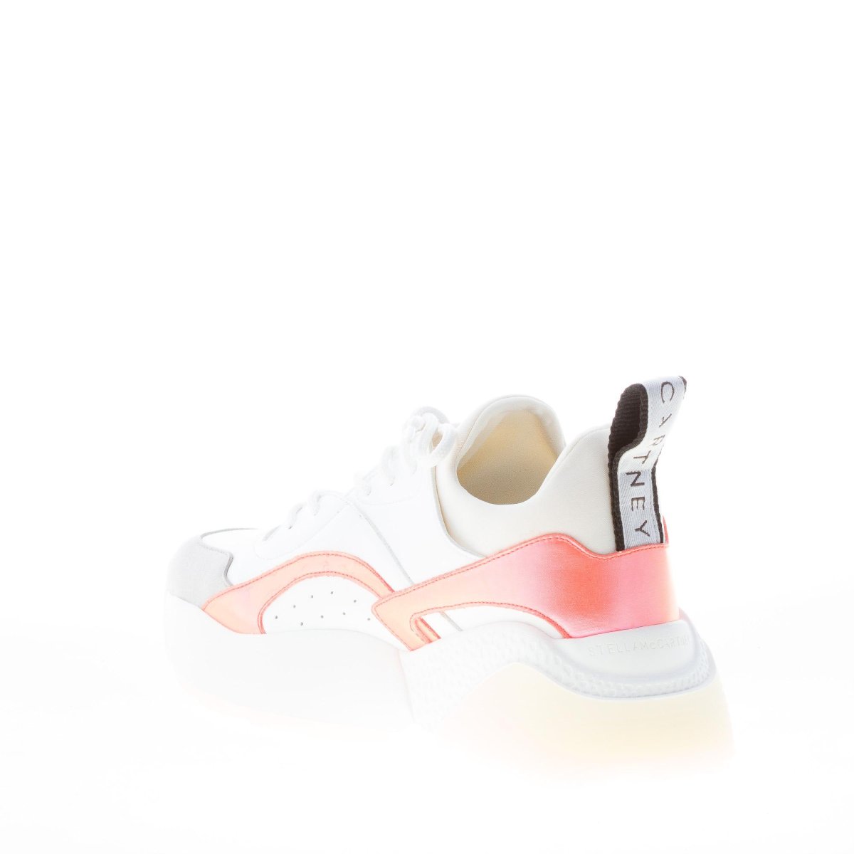 STELLA McCARTNEY donna sneaker Eclypse in alter nappa BIANCO ed arancione - immagine 5