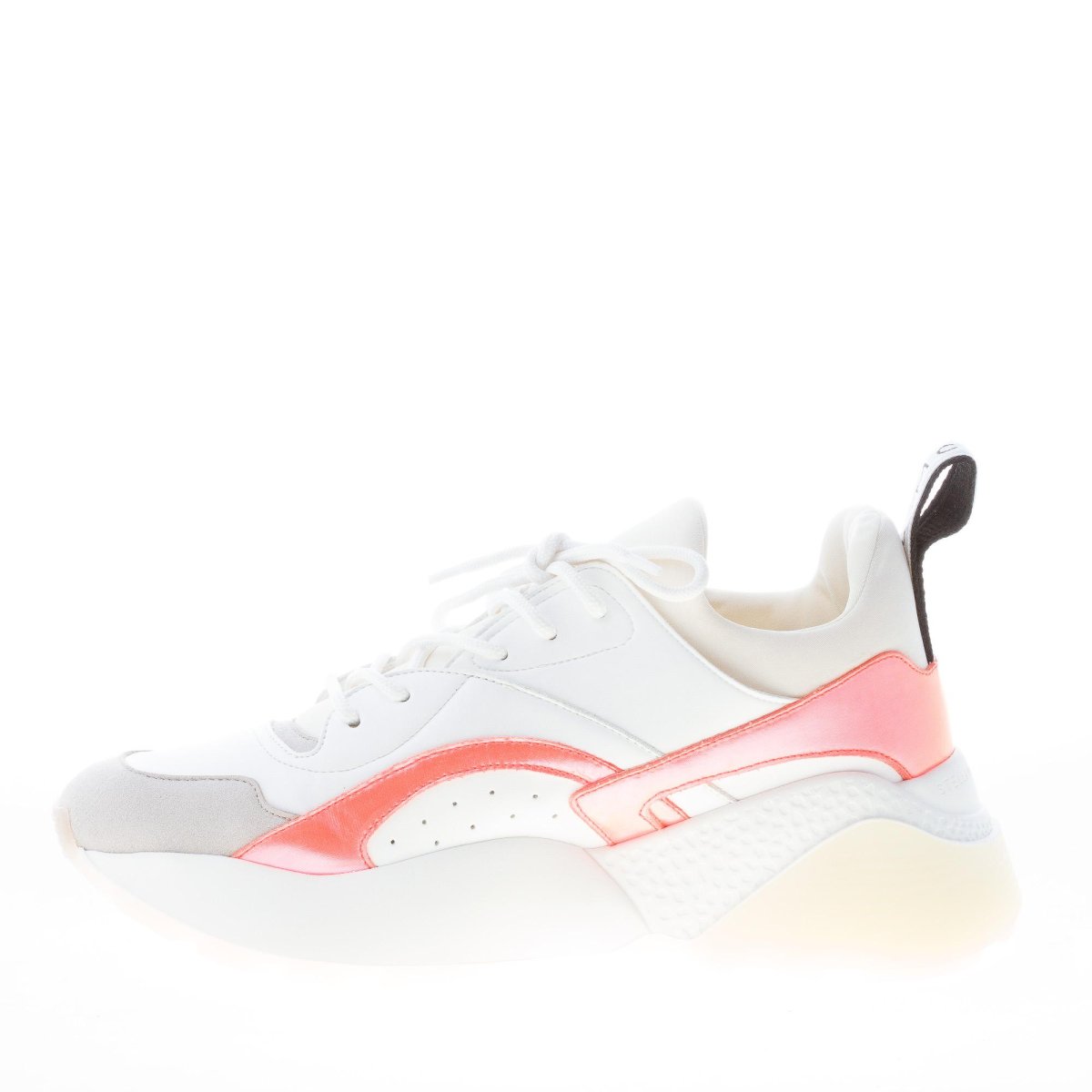 STELLA McCARTNEY donna sneaker Eclypse in alter nappa BIANCO ed arancione - immagine 6