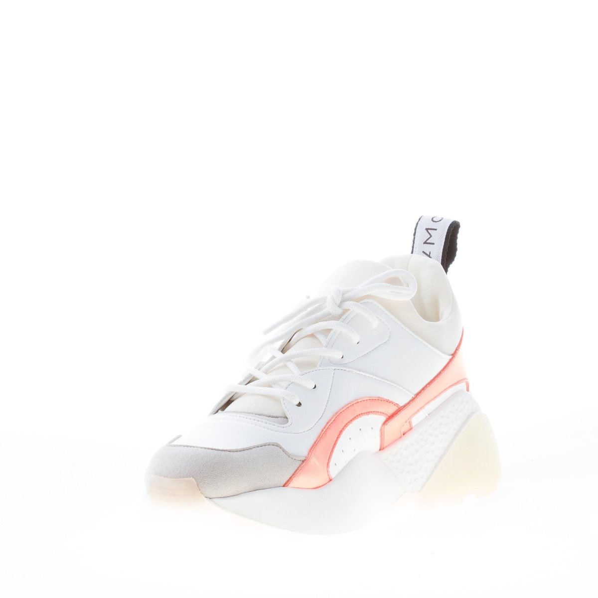 STELLA McCARTNEY donna sneaker Eclypse in alter nappa BIANCO ed arancione - immagine 7