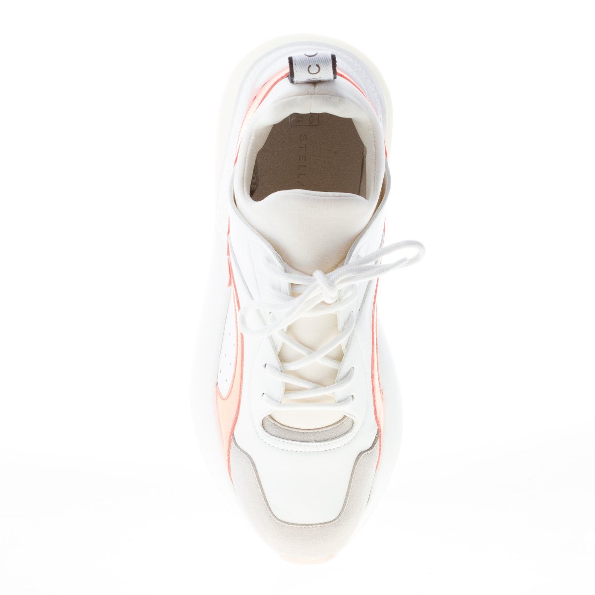 STELLA McCARTNEY donna sneaker Eclypse in alter nappa BIANCO ed arancione - immagine 8