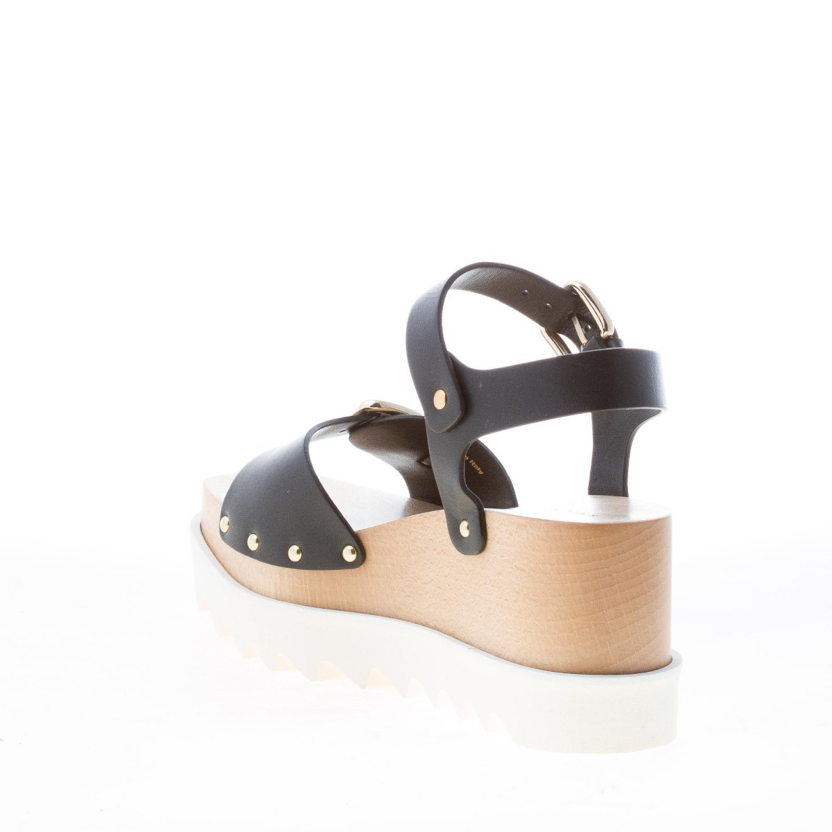 STELLA McCARTNEY donna sandalo Elyse in eco-pelle NERO con fibbie. Zeppa 8 cm - immagine 5