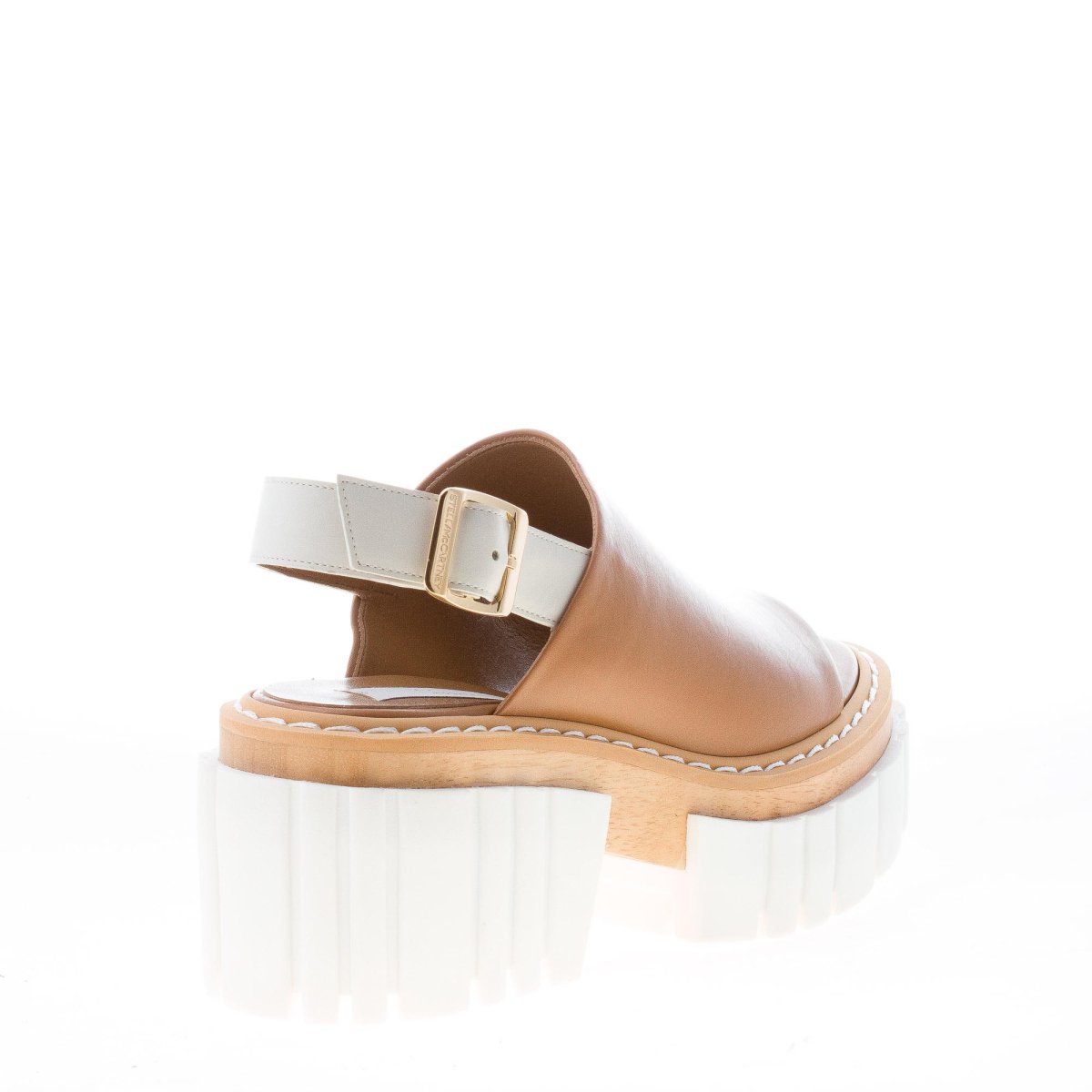 STELLA McCARTNEY donna sandalo Emilie in pelle CUOIO con maxi suola e platform. Tacco 8 cm - immagine 4