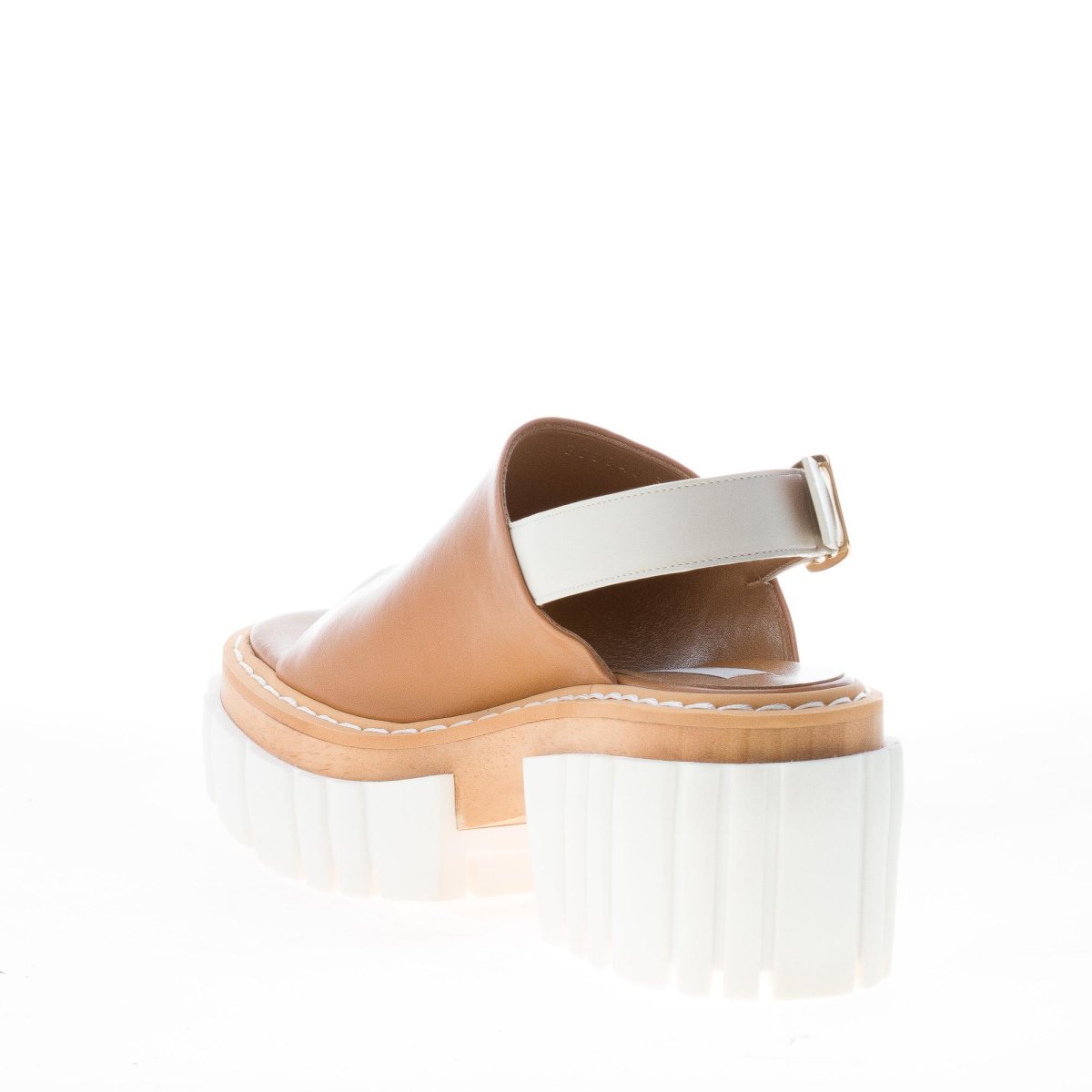 STELLA McCARTNEY donna sandalo Emilie in pelle CUOIO con maxi suola e platform. Tacco 8 cm - immagine 5
